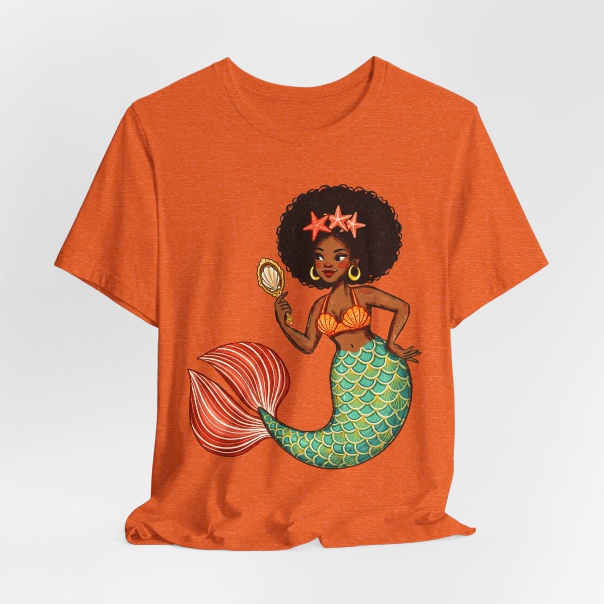 Afro Mermaid Glam T-Shirt - Afrocentric Art by The Trini Gee
