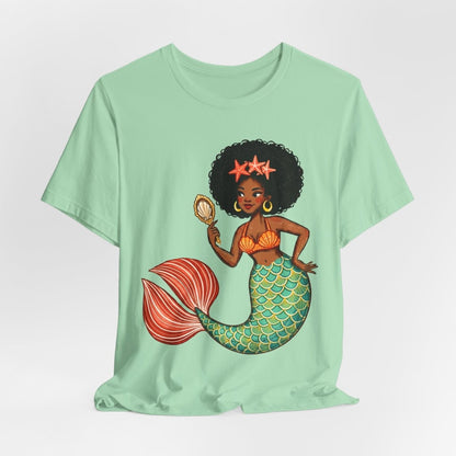 Afro Mermaid Glam T-Shirt - Afrocentric Art by The Trini Gee