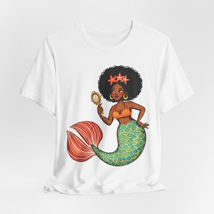 Afro Mermaid Glam T-Shirt - Afrocentric Art by The Trini Gee