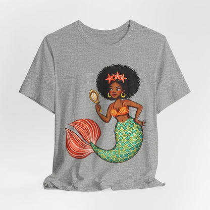 Afro Mermaid Glam T-Shirt - Afrocentric Art by The Trini Gee