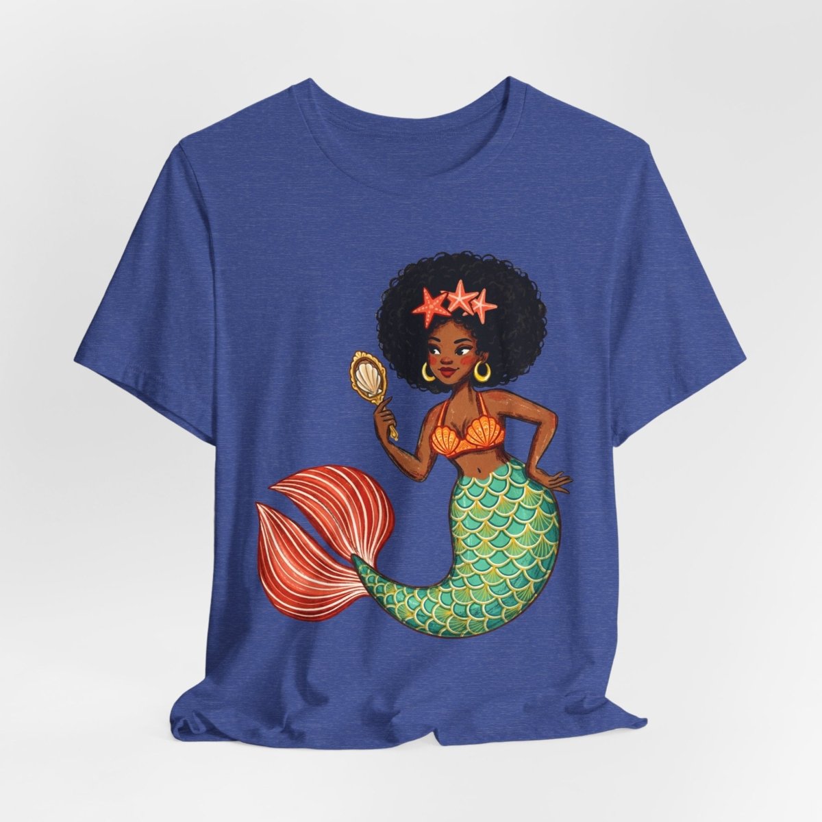 Afro Mermaid Glam T-Shirt - Afrocentric Art by The Trini Gee