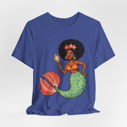 Afro Mermaid Glam T-Shirt - Afrocentric Art by The Trini Gee