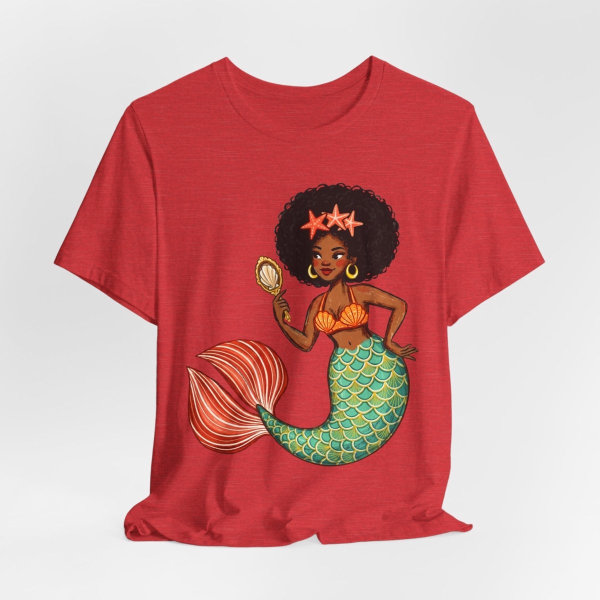 Afro Mermaid Glam T-Shirt - Afrocentric Art by The Trini Gee