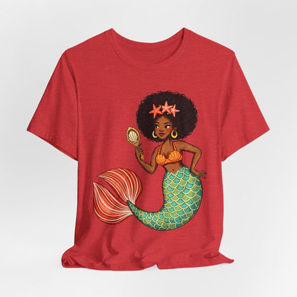 Afro Mermaid Glam T-Shirt - Afrocentric Art by The Trini Gee