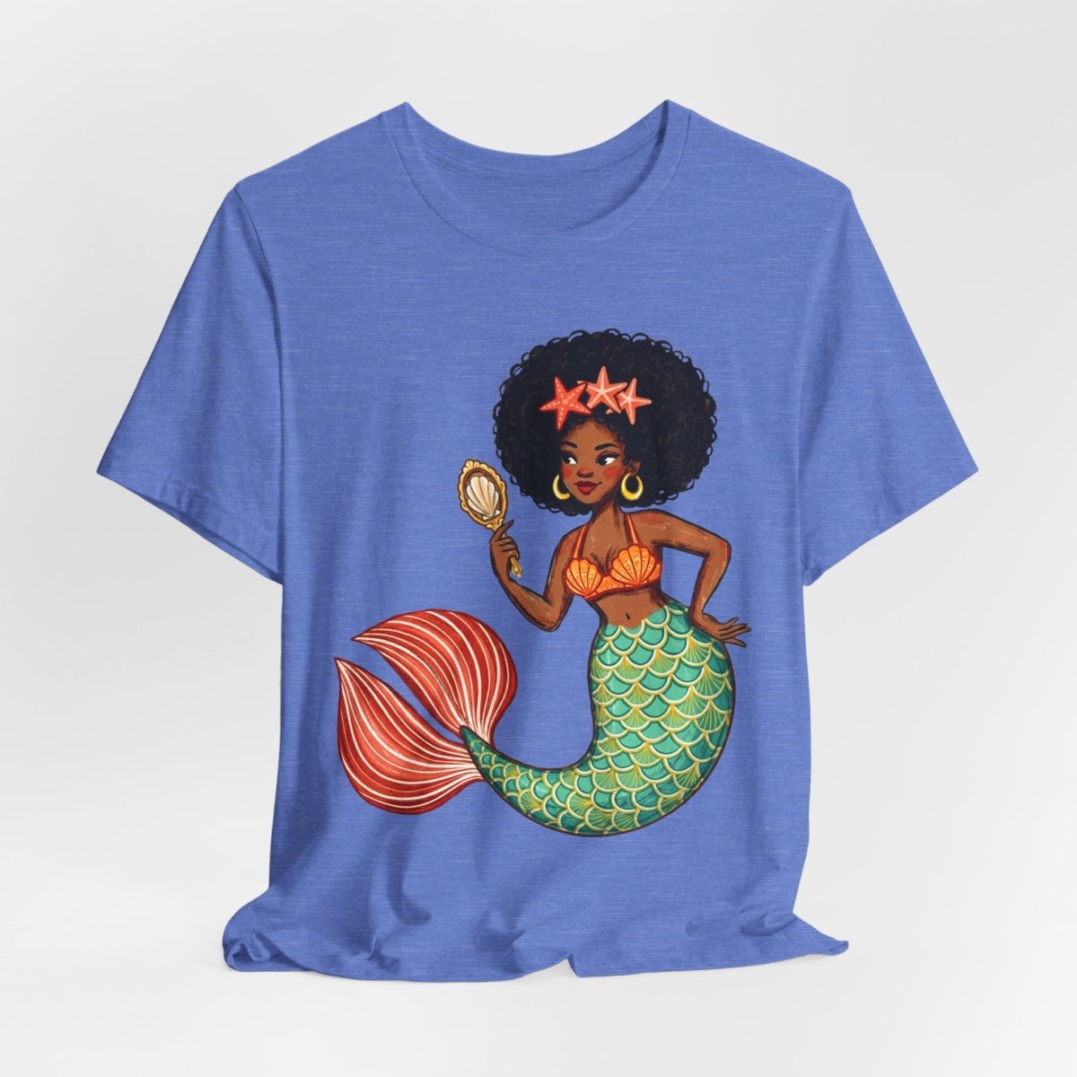 Afro Mermaid Glam T-Shirt - Afrocentric Art by The Trini Gee