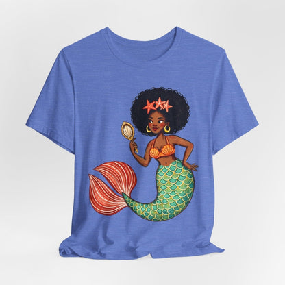 Afro Mermaid Glam T-Shirt - Afrocentric Art by The Trini Gee