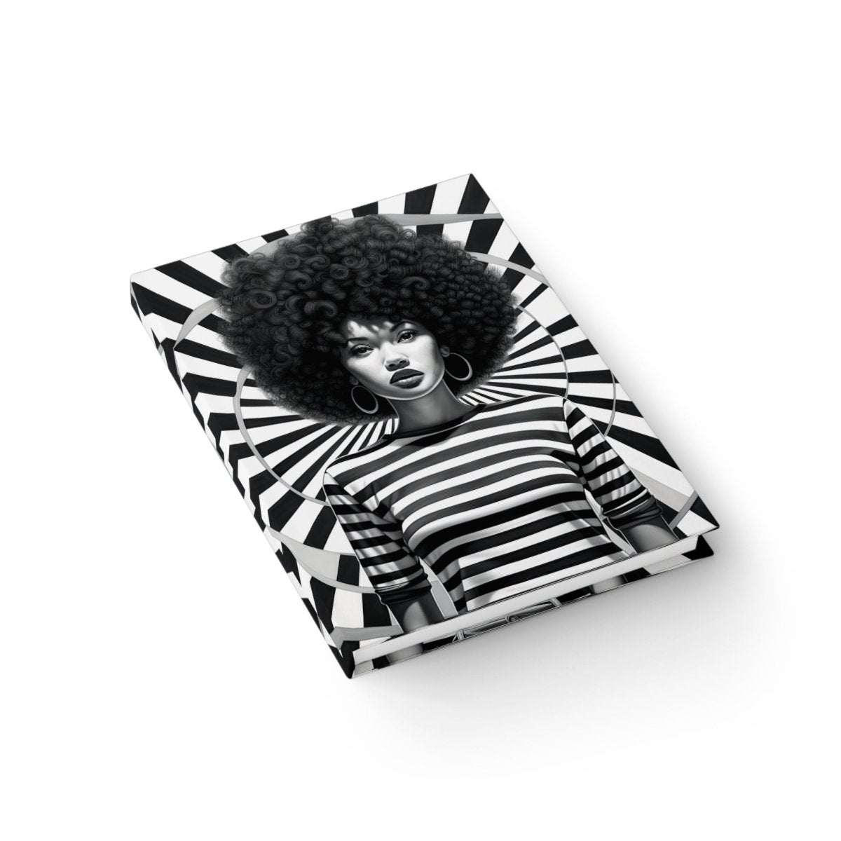 Afro Optical Illusion Journal - Afrocentric Art by The Trini Gee