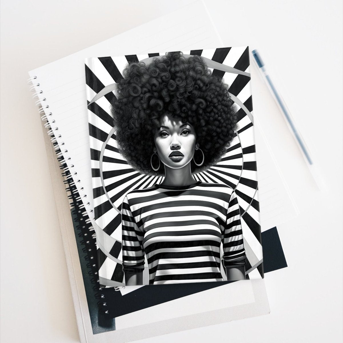 Afro Optical Illusion Journal - Afrocentric Art by The Trini Gee