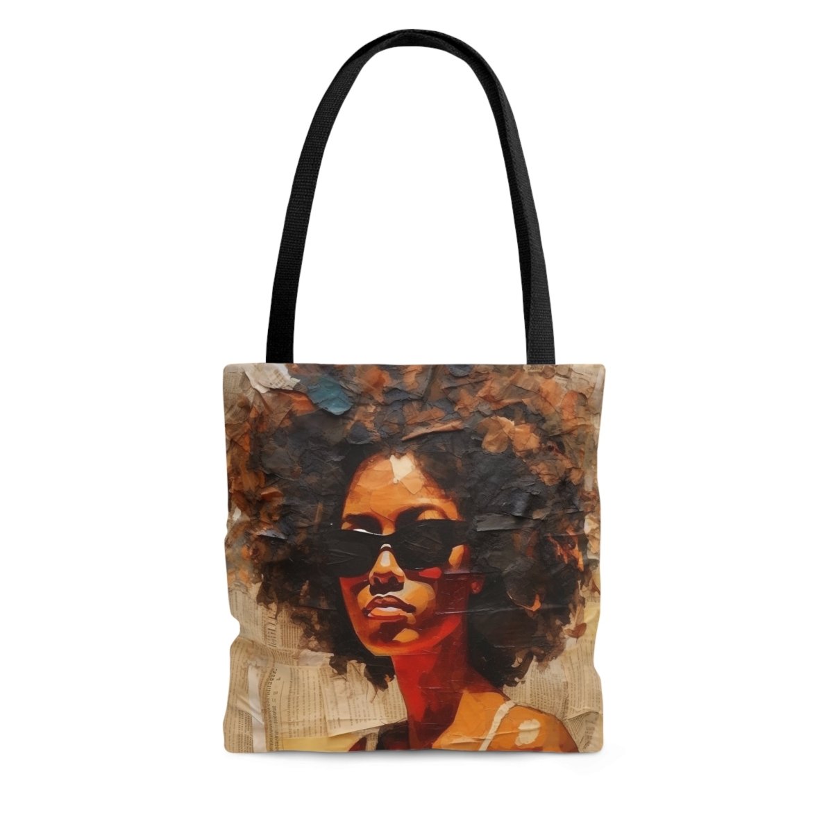 Afro Paper Collage Tote Bag - Afrocentric Art by The Trini Gee