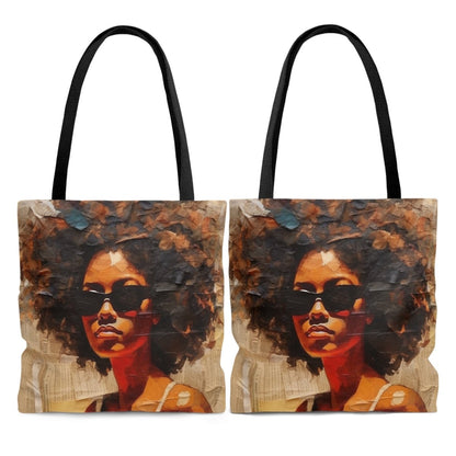 Afro Paper Collage Tote Bag - Afrocentric Art by The Trini Gee