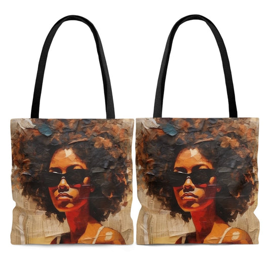 Afro Paper Collage Tote Bag - Afrocentric Art by The Trini Gee
