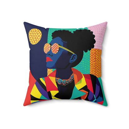 Afro Puffs Geometric Pillow - Afrocentric Art by The Trini Gee