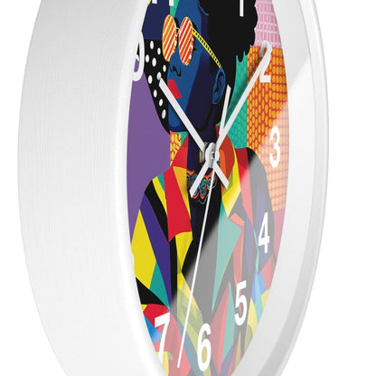 Afro Puffs Geometric Wall Clock - Afrocentric Art by The Trini Gee