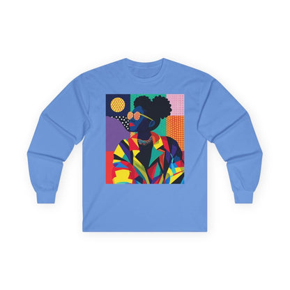 Afro Puffs Long Sleeve Shirt - Afrocentric Art by The Trini Gee
