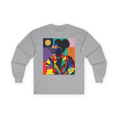Afro Puffs Long Sleeve Shirt - Afrocentric Art by The Trini Gee