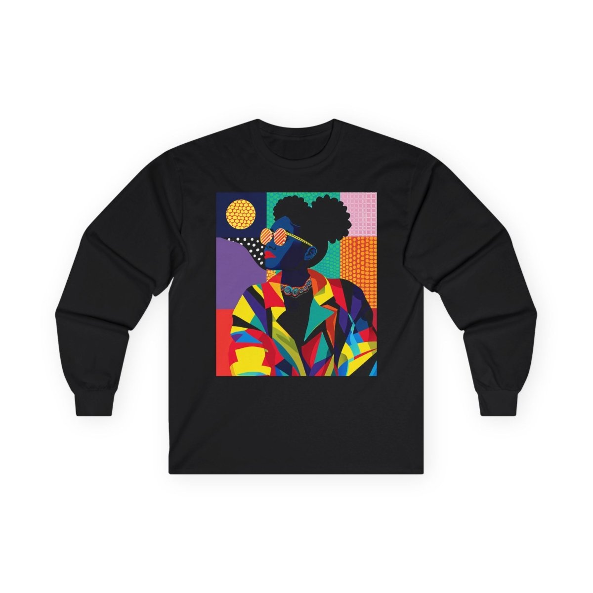 Afro Puffs Long Sleeve Shirt - Afrocentric Art by The Trini Gee