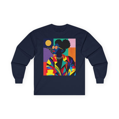 Afro Puffs Long Sleeve Shirt - Afrocentric Art by The Trini Gee