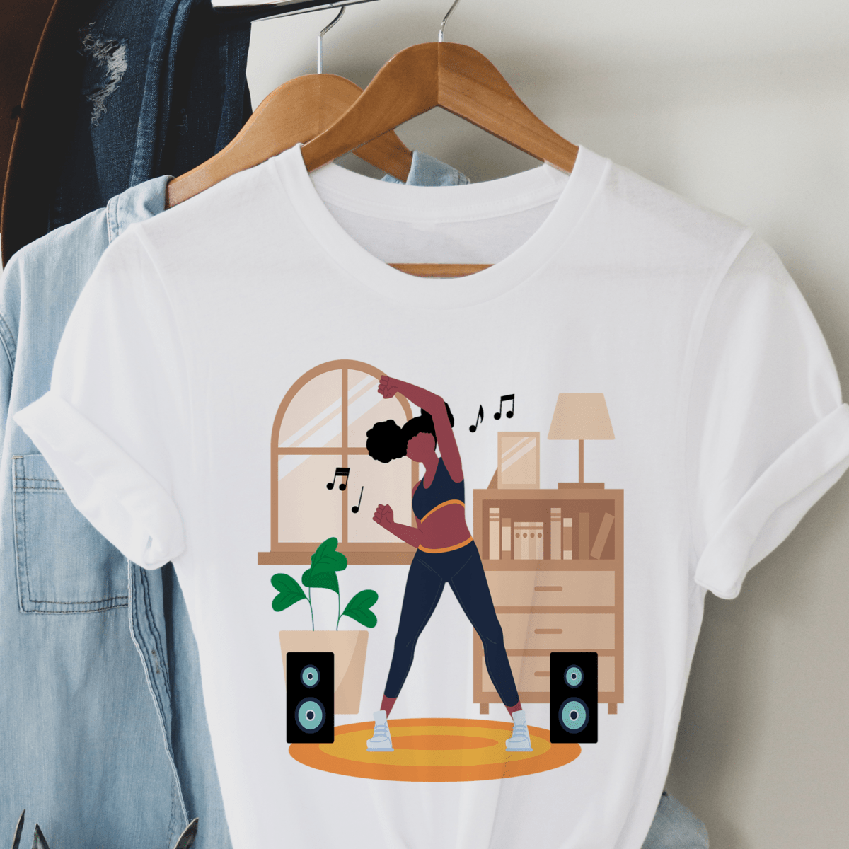 Afro Puffs Workout Shirt - Afrocentric Art by The Trini Gee