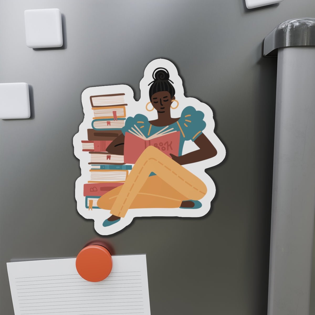 Afro Reader Die - Cut Magnet - Afrocentric Art by The Trini Gee