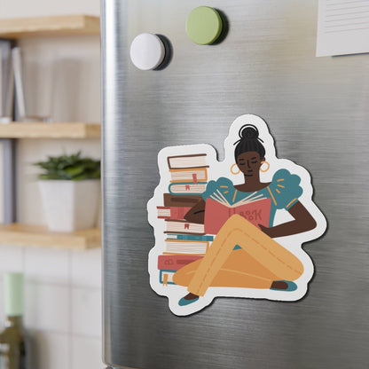 Afro Reader Die - Cut Magnet - Afrocentric Art by The Trini Gee