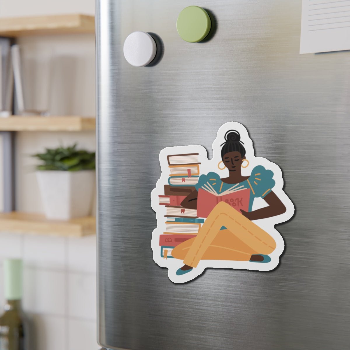 Afro Reader Die - Cut Magnet - Afrocentric Art by The Trini Gee