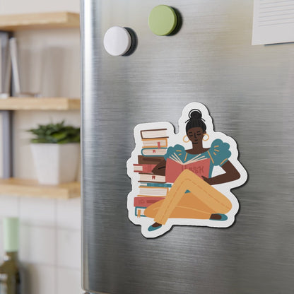 Afro Reader Die - Cut Magnet - Afrocentric Art by The Trini Gee