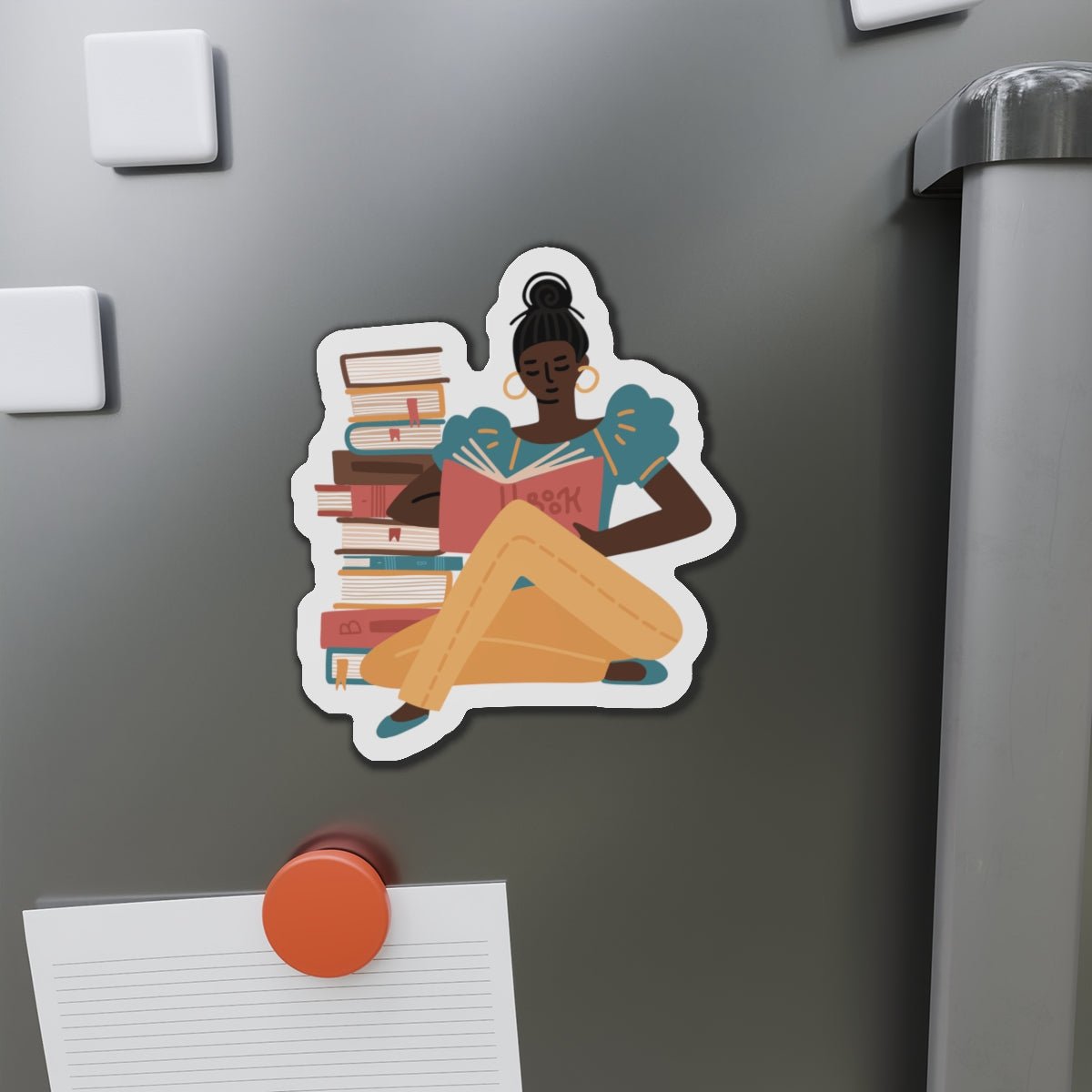 Afro Reader Die - Cut Magnet - Afrocentric Art by The Trini Gee