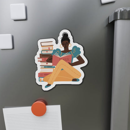 Afro Reader Die - Cut Magnet - Afrocentric Art by The Trini Gee