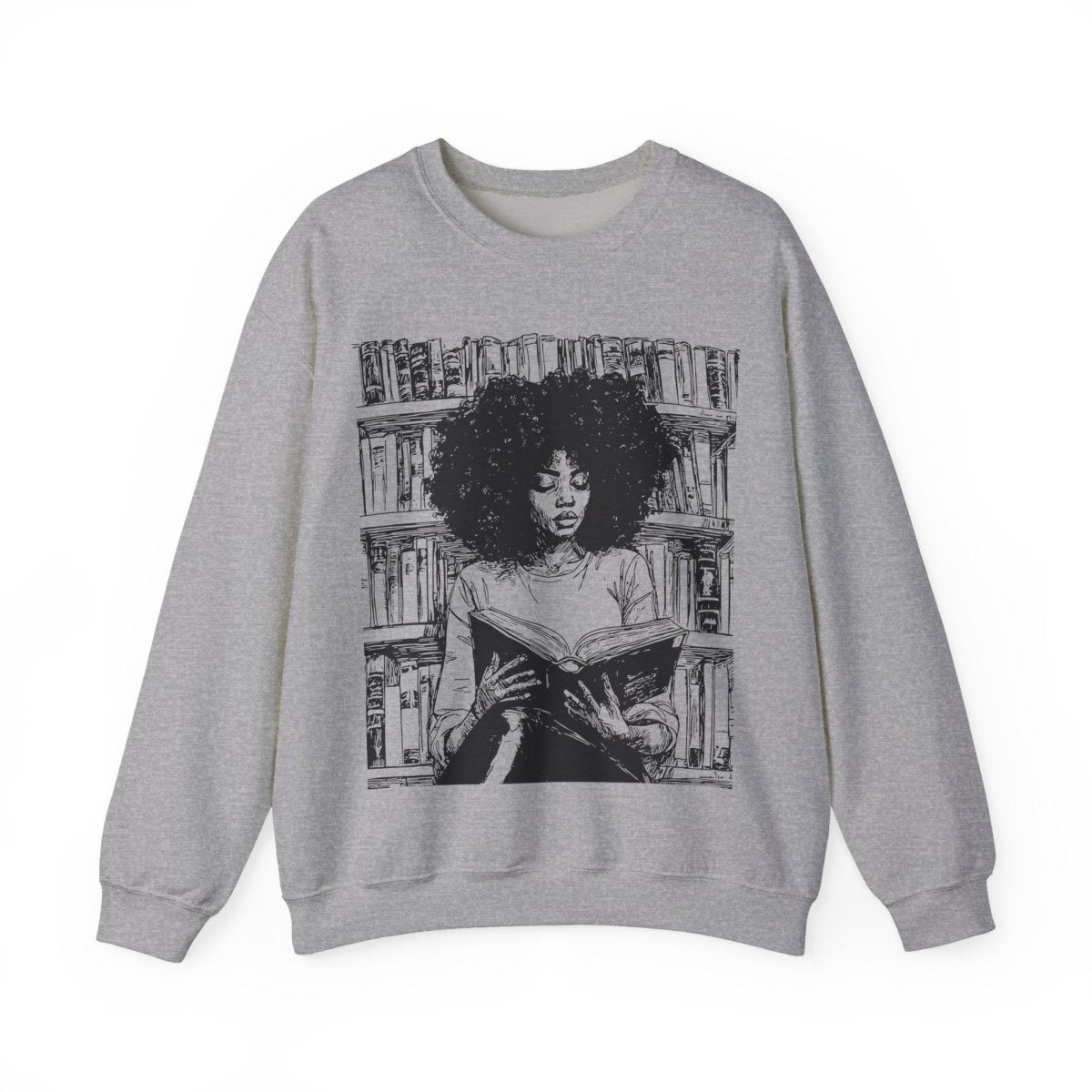 Afro Reader Sweatshirt - Afrocentric Art by The Trini Gee