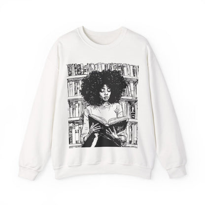 Afro Reader Sweatshirt - Afrocentric Art by The Trini Gee