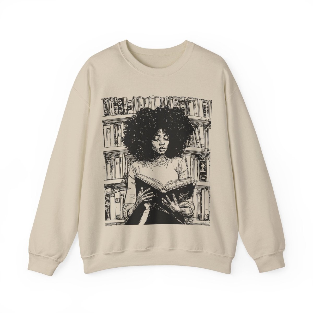 Afro Reader Sweatshirt - Afrocentric Art by The Trini Gee