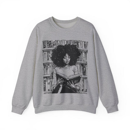 Afro Reader Sweatshirt - Afrocentric Art by The Trini Gee