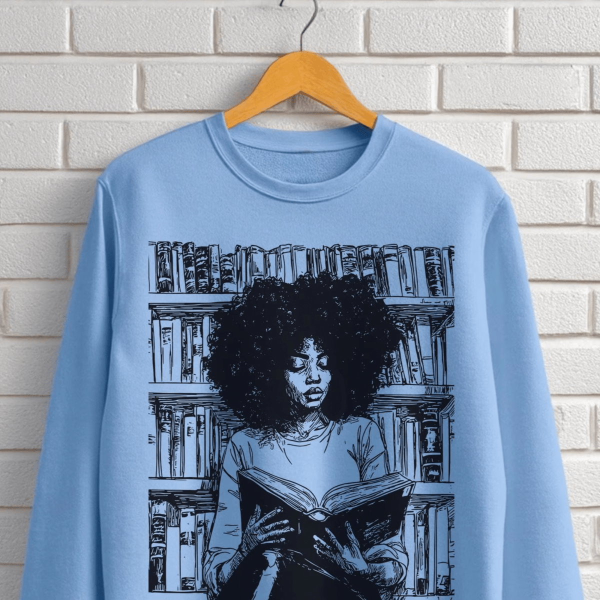 Afro Reader Sweatshirt - Afrocentric Art by The Trini Gee