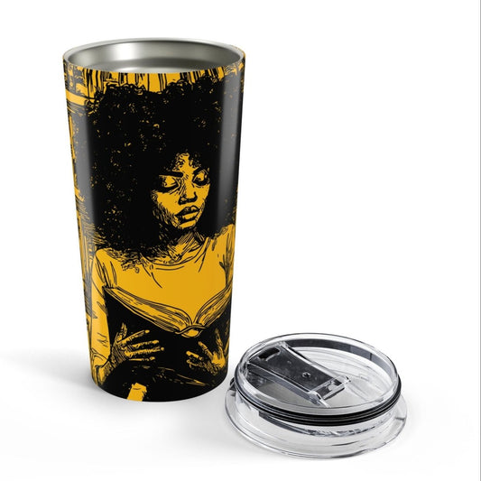 Afro Reader Tumbler - Afrocentric Art by The Trini Gee