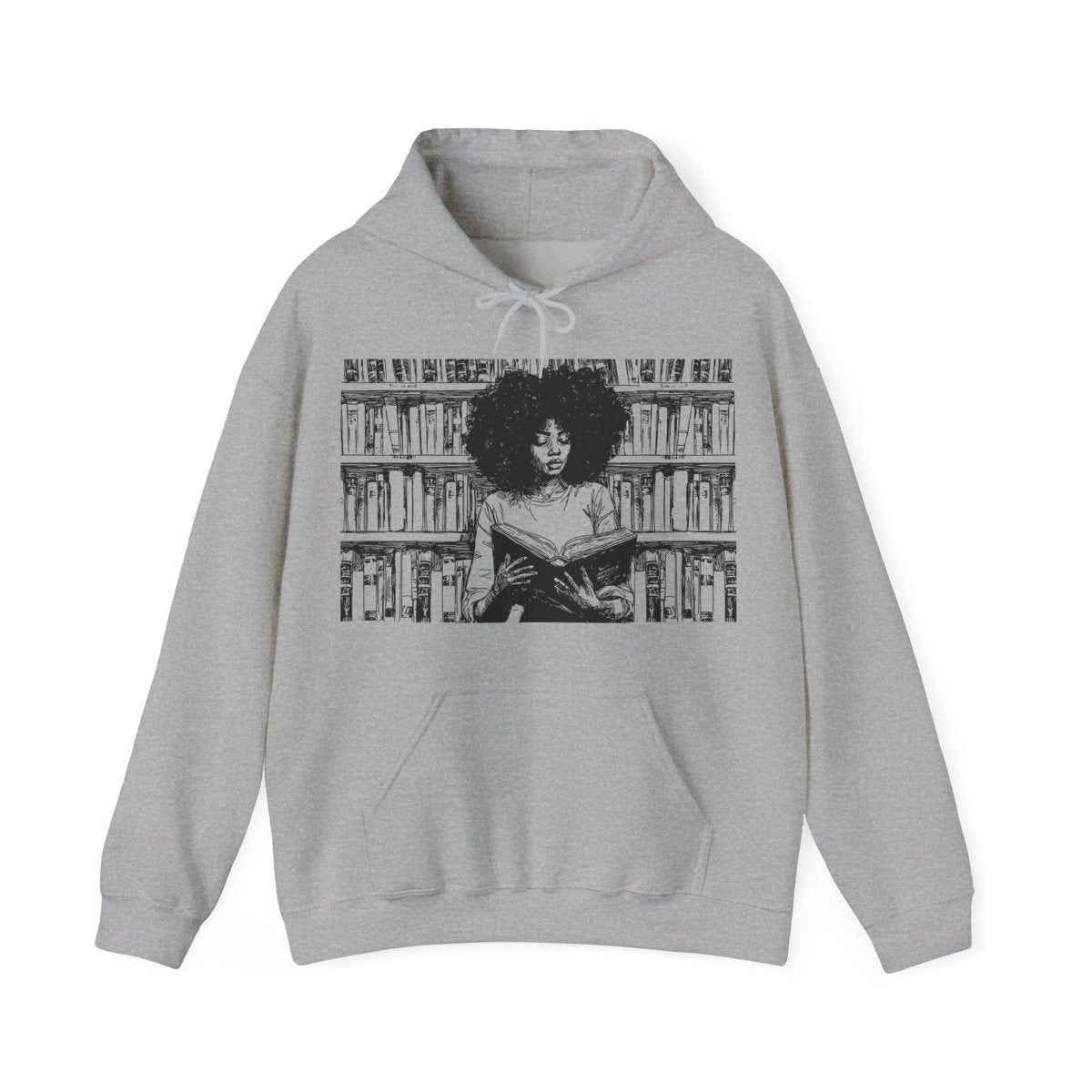 Afro Reading Hoodie - Afrocentric Art by The Trini Gee