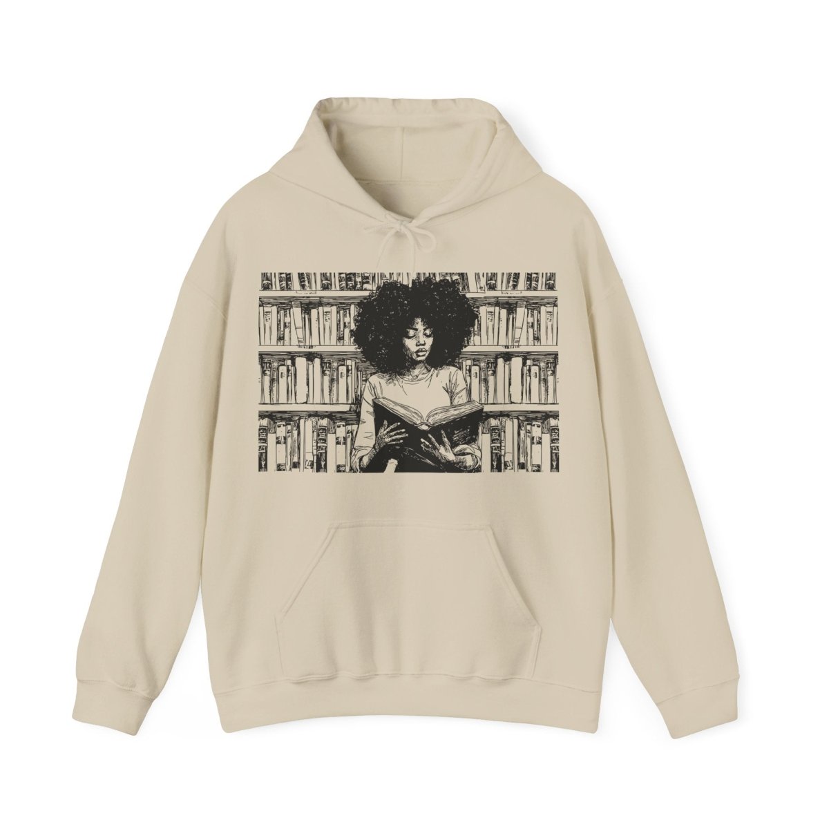 Afro Reading Hoodie - Afrocentric Art by The Trini Gee