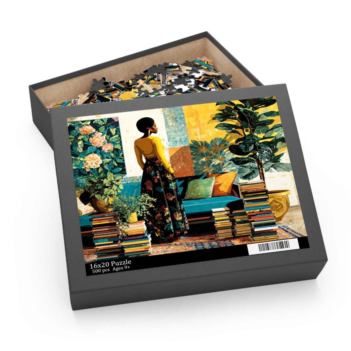 Afro Reading Room Puzzle - Afrocentric Art by The Trini Gee