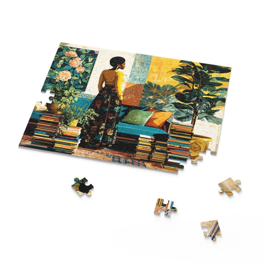 Afro Reading Room Puzzle - Afrocentric Art by The Trini Gee