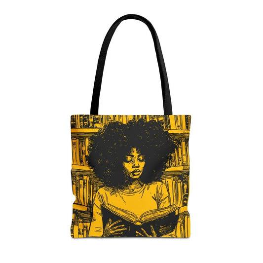Afro Reading Tote Bag - Afrocentric Art by The Trini Gee