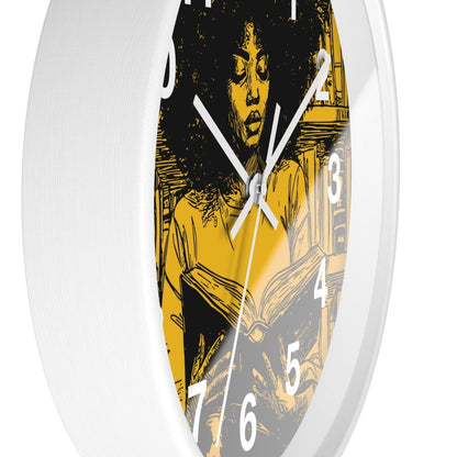 Afro Reading Wall Clock - Afrocentric Art by The Trini Gee
