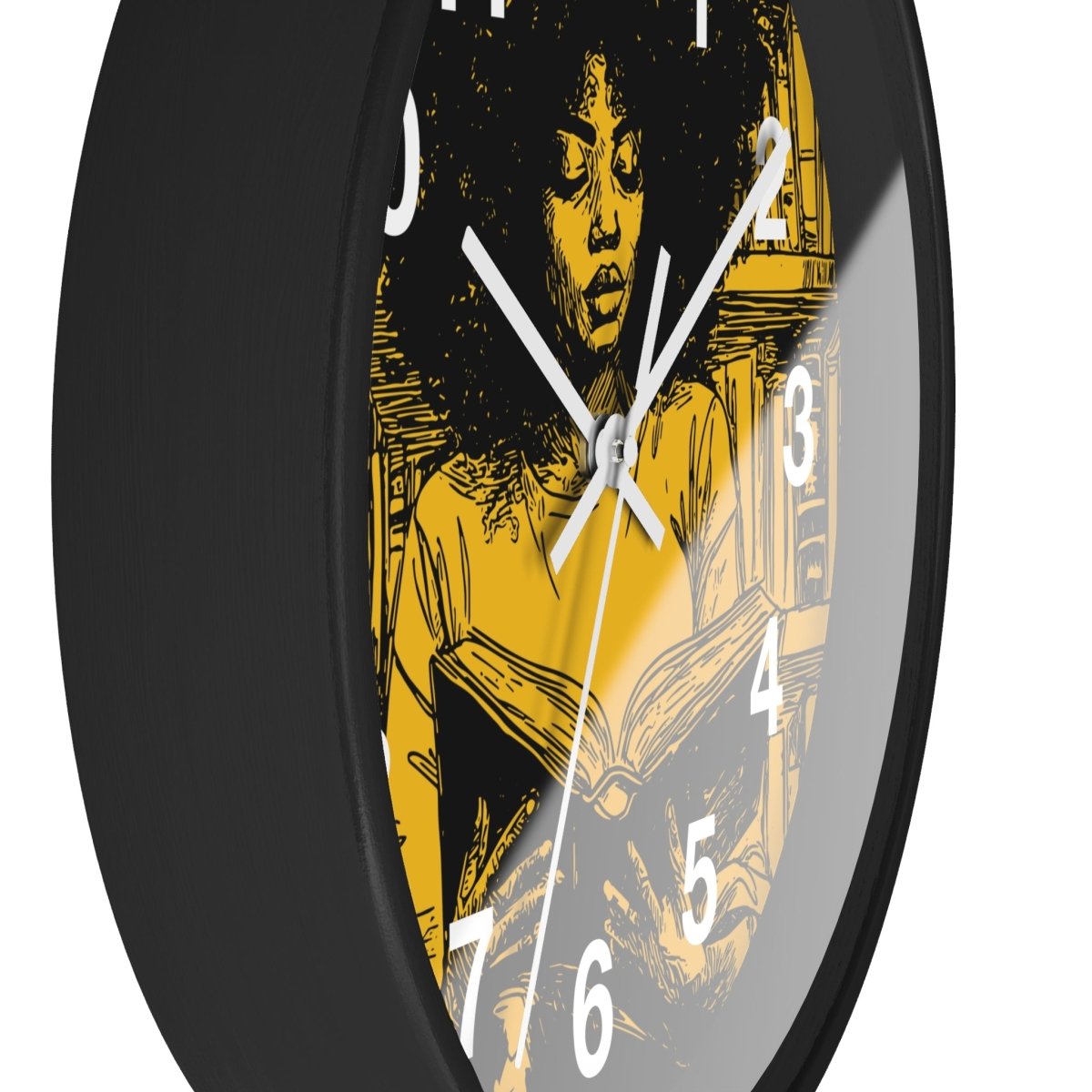 Afro Reading Wall Clock - Afrocentric Art by The Trini Gee