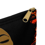 Afro Red Accessory Pouch - Afrocentric Art by The Trini Gee