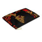 Afro Red Accessory Pouch - Afrocentric Art by The Trini Gee