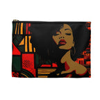 Afro Red Accessory Pouch - Afrocentric Art by The Trini Gee
