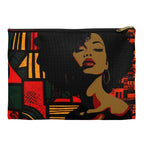 Afro Red Accessory Pouch - Afrocentric Art by The Trini Gee