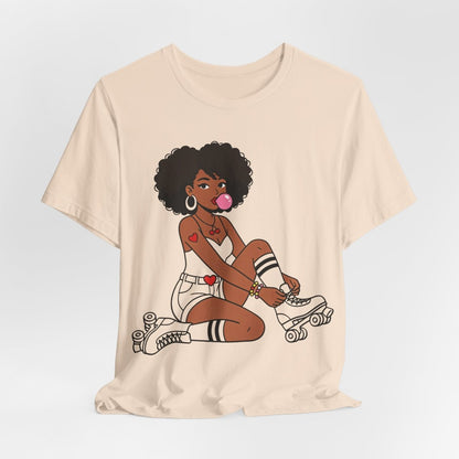 Afro Roller Girl Shirt - Afrocentric Art by The Trini Gee