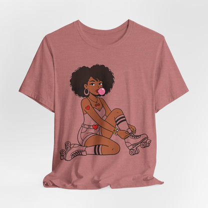 Afro Roller Girl Shirt - Afrocentric Art by The Trini Gee