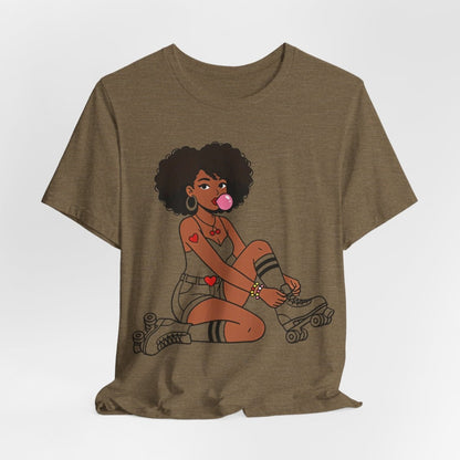 Afro Roller Girl Shirt - Afrocentric Art by The Trini Gee