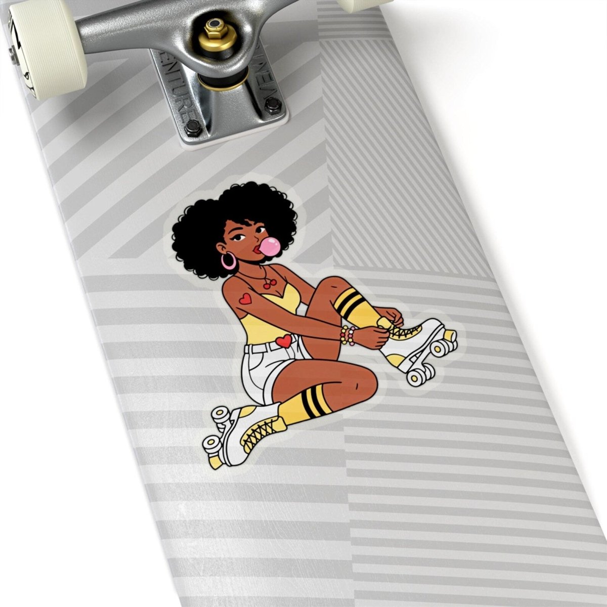 Afro Roller Girl Sticker - Afrocentric Art by The Trini Gee