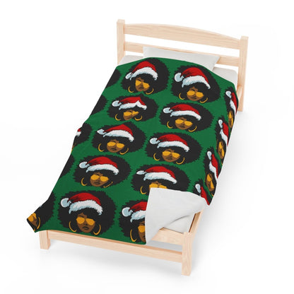 Afro Santa Blanket - Afrocentric Art by The Trini Gee